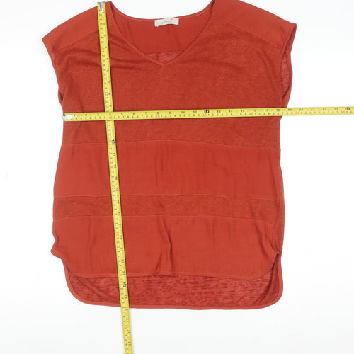 Marks and Spencer Women's Brown Sleeveless V-Neck Blouse Size 12