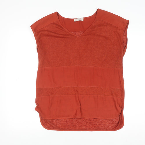 Marks and Spencer Women's Brown Sleeveless V-Neck Blouse Size 12