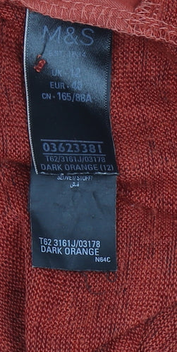 Marks and Spencer Women's Brown Sleeveless V-Neck Blouse Size 12