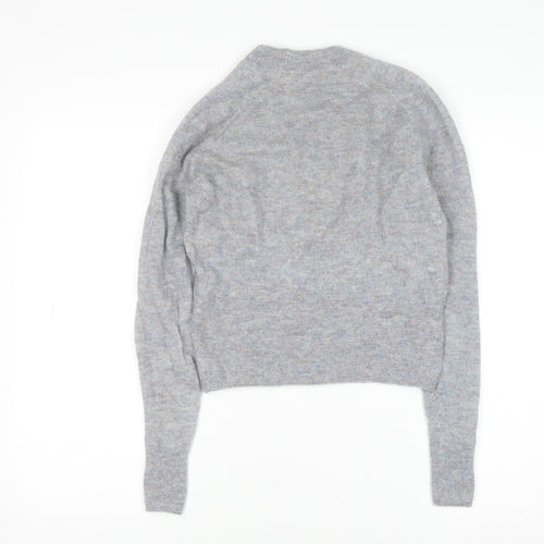 Jack Wills Women's Grey Crew Neck Wool-Blend Pullover Jumper Size 6