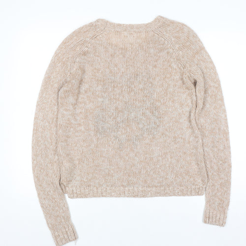 New Look Women Beige Owl Knit Pullover Jumper Size 8