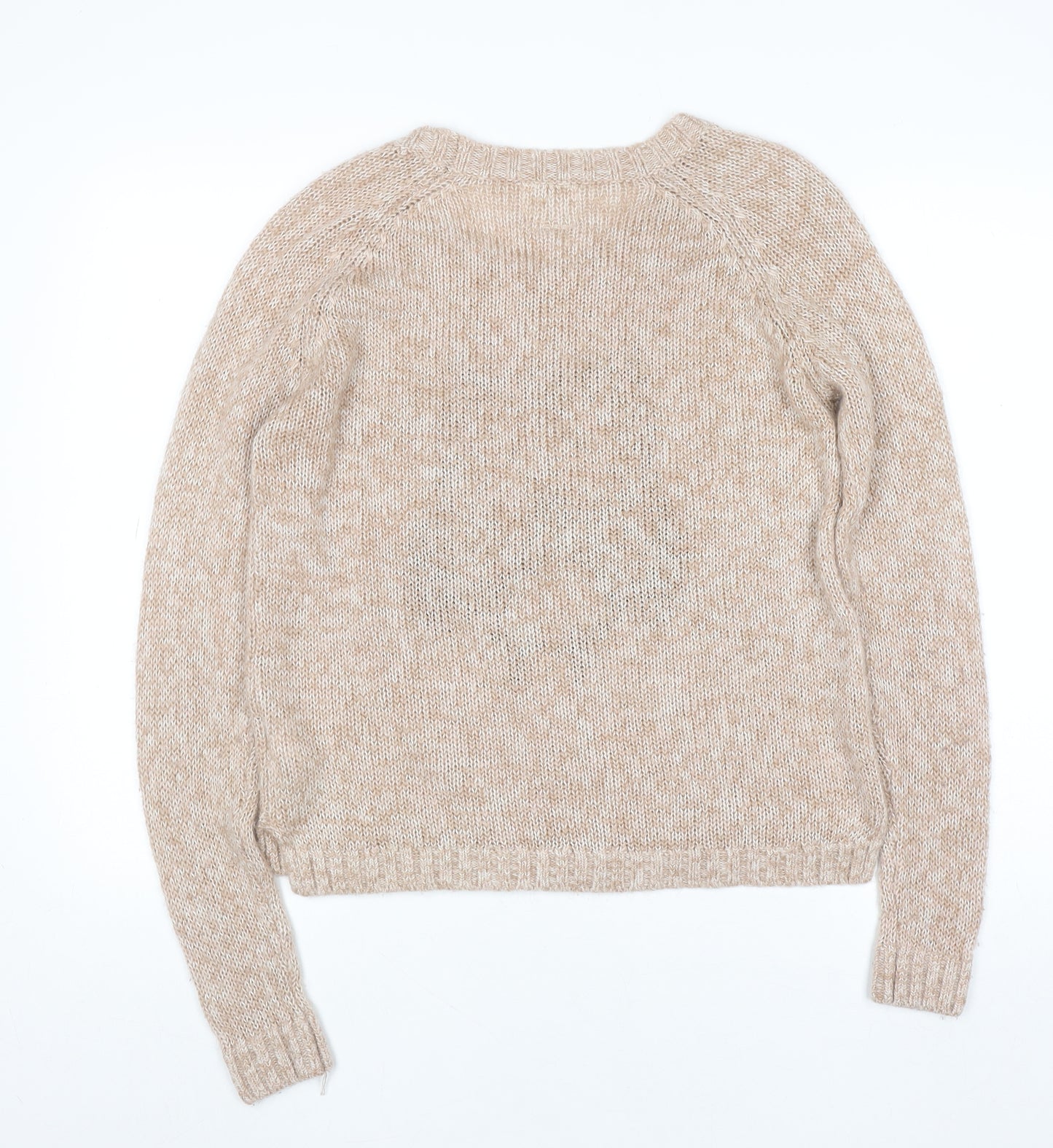 New Look Women Beige Owl Knit Pullover Jumper Size 8