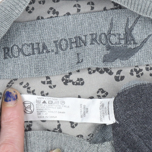 Rocha John Rocha Men’s Multicoloured Striped Cotton V-Neck Jumper Size L