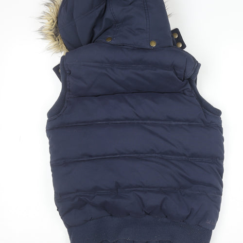 Fat Face Women's Blue Hooded Puffer Waistcoat Size 8 Winter Gilet