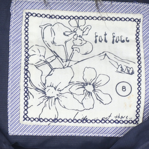Fat Face Women's Blue Hooded Puffer Waistcoat Size 8 Winter Gilet