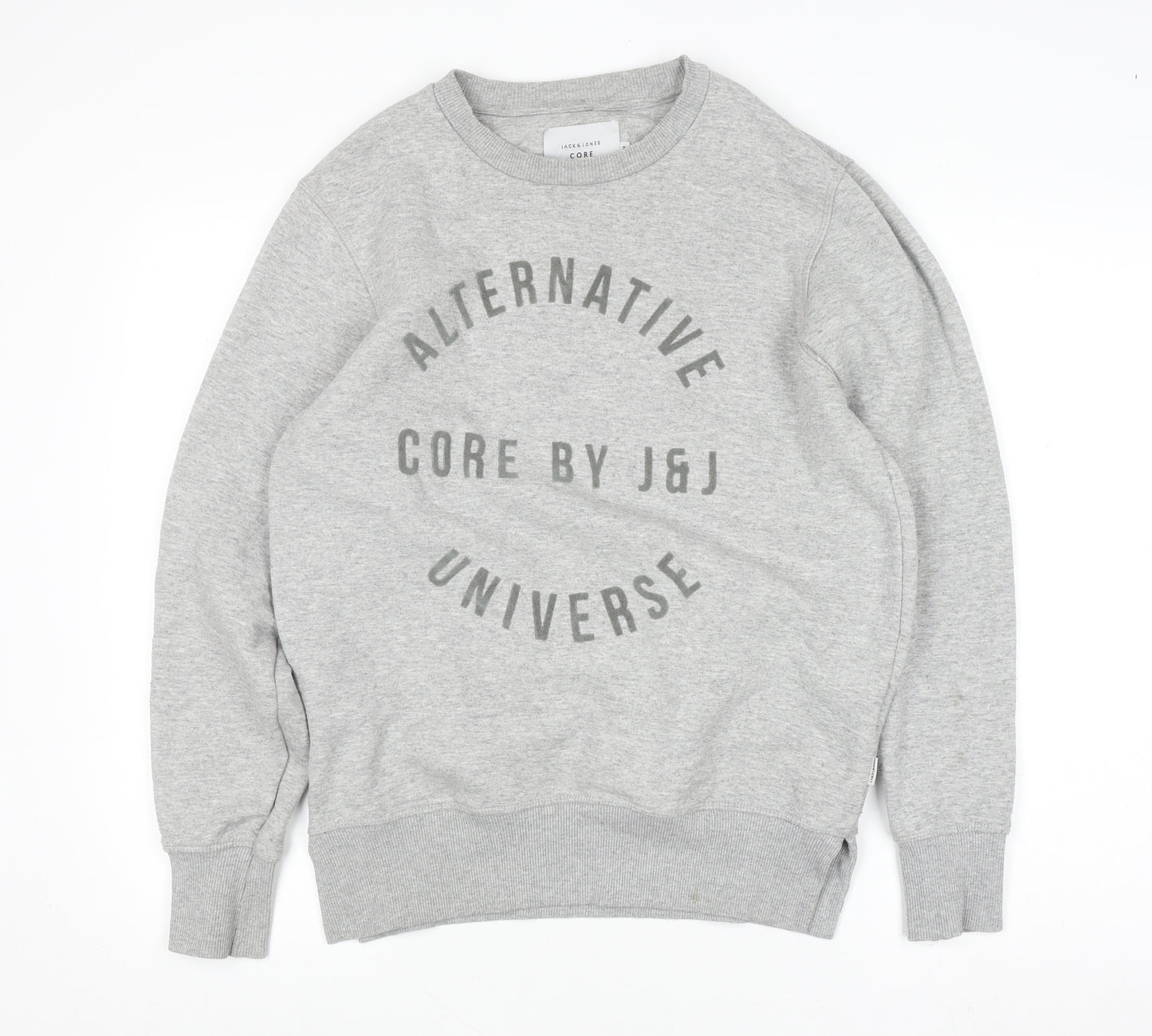Jack & Jones Men's Grey Crew Neck Graphic Sweatshirt Size M