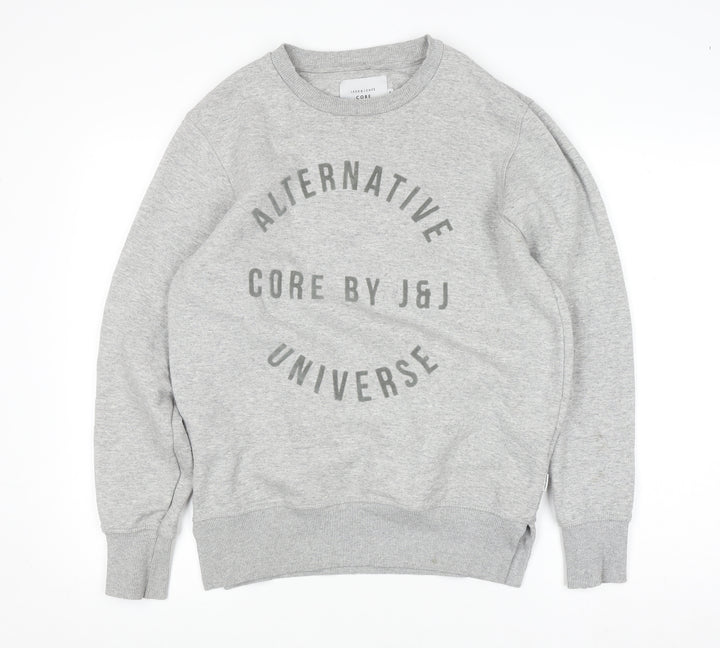 Jack & Jones Men's Grey Crew Neck Graphic Sweatshirt Size M
