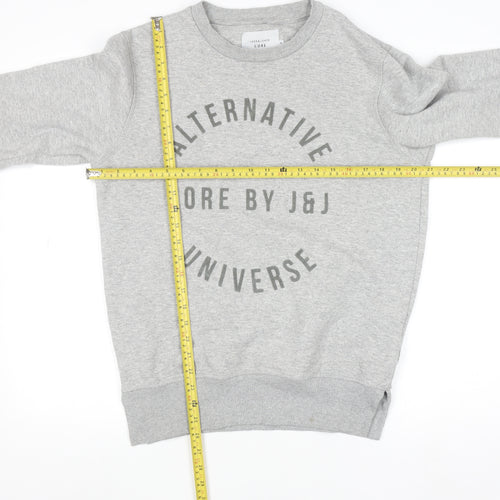 Jack & Jones Men's Grey Crew Neck Graphic Sweatshirt Size M