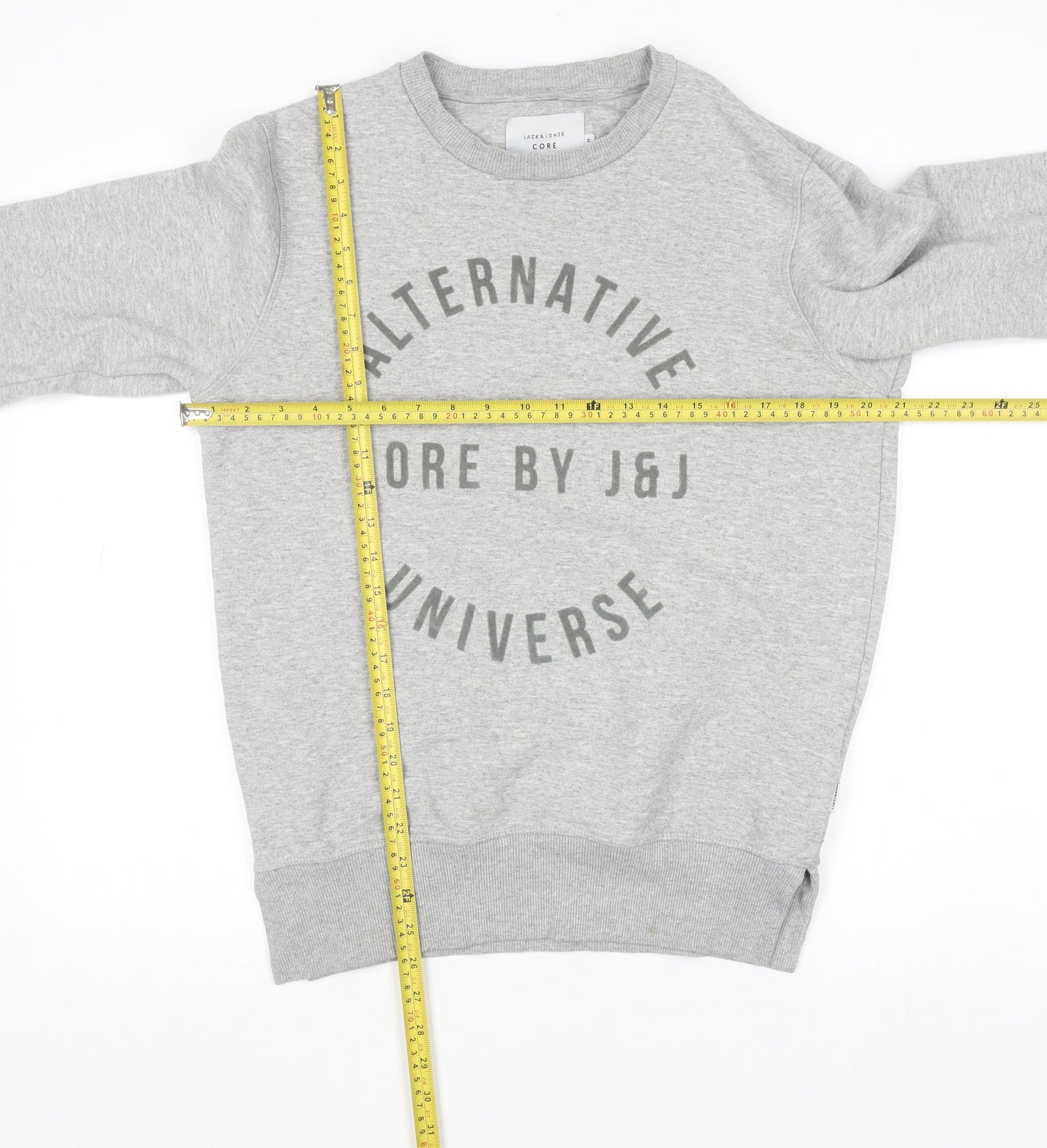 Jack & Jones Men's Grey Crew Neck Graphic Sweatshirt Size M