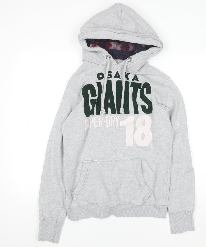 Superdry Women’s Grey Osaka Giants Hoodie Size L Cotton Blend