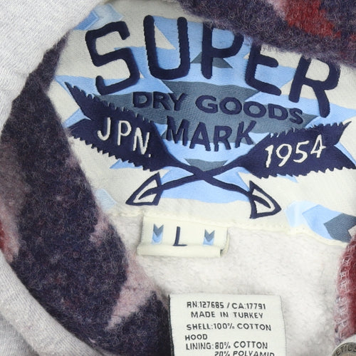 Superdry Women’s Grey Osaka Giants Hoodie Size L Cotton Blend