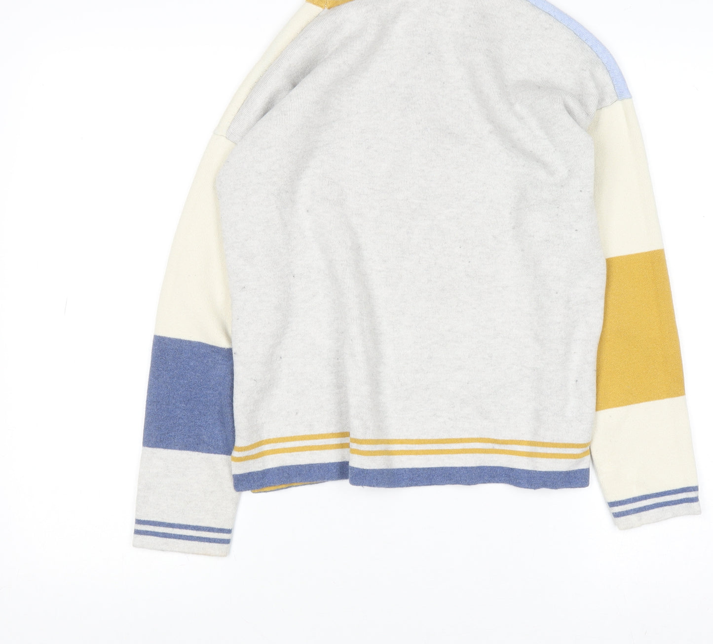 White Stuff Womens Multicoloured Cotton Blend Crew Neck Jumper Size 8