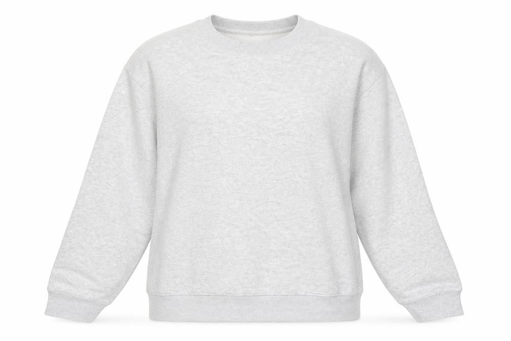 Front view of Weekday Women Grey Crew Neck Cotton Blend jumper M