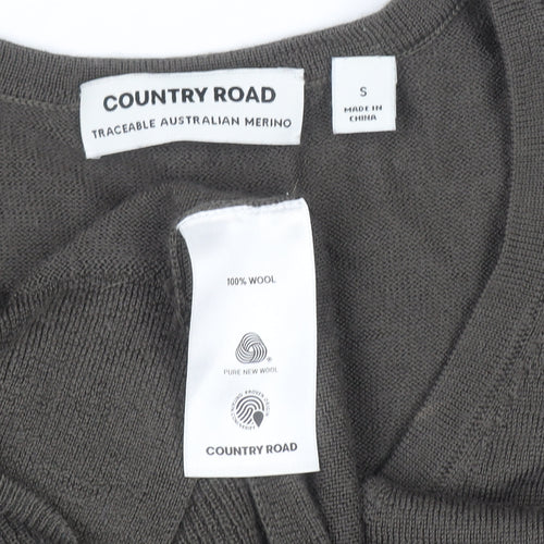 Country Road Womens Brown Wool V-Neck Pullover Jumper S