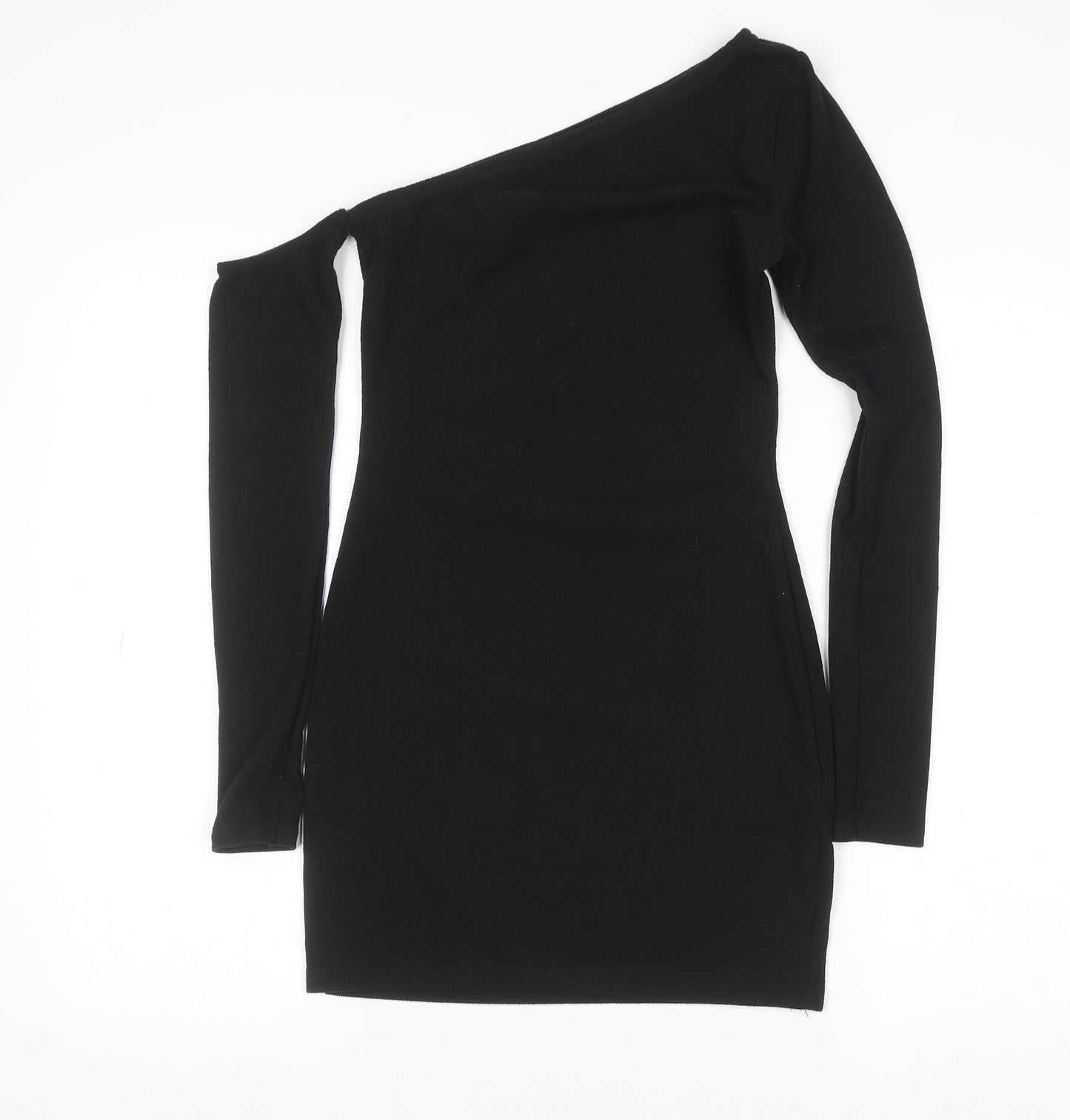 PrettyLittleThing Women Black Size 10 One Shoulder Bodycon Mini Dress