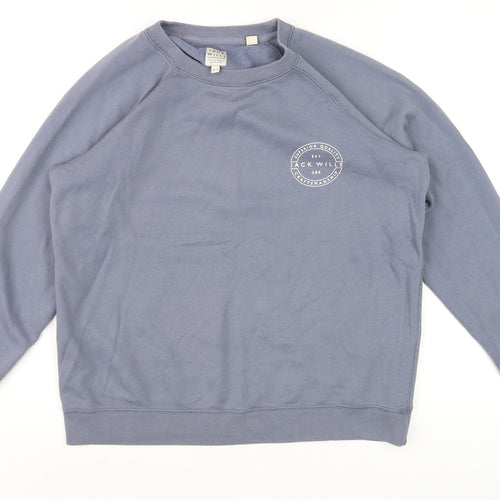 Jack Wills Women's Blue Crew Neck Pullover Sweatshirt UK 14