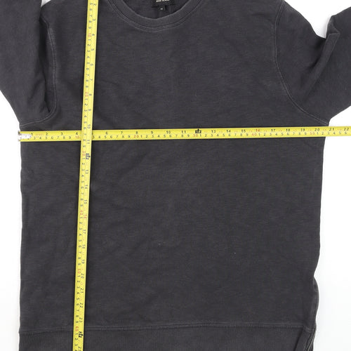 River Island Men's Black Cotton Pullover Sweatshirt M Regular Fit