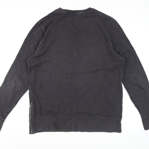 River Island Men's Black Cotton Pullover Sweatshirt M Regular Fit