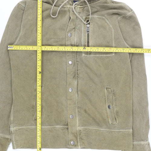GAP Mens Green Hooded Canvas Jacket Size S Regular Cotton Blend