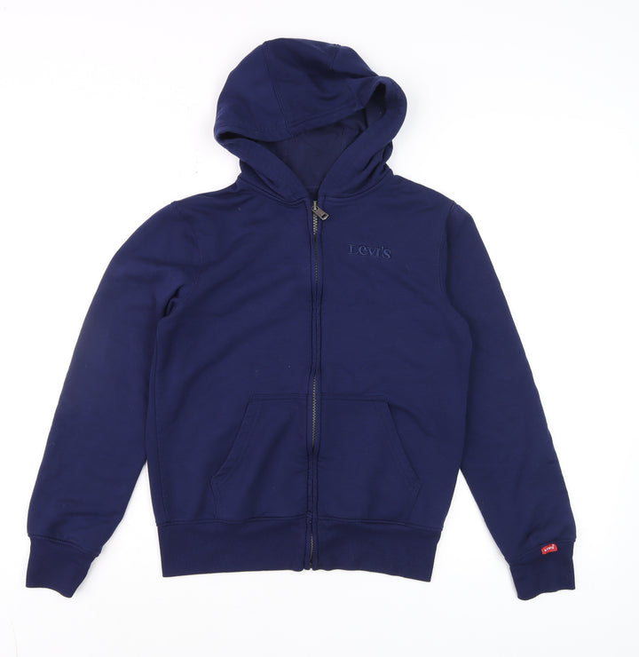 Levi's Boys Blue Full Zip Hoodie Size 12 Years Cotton Blend Casual
