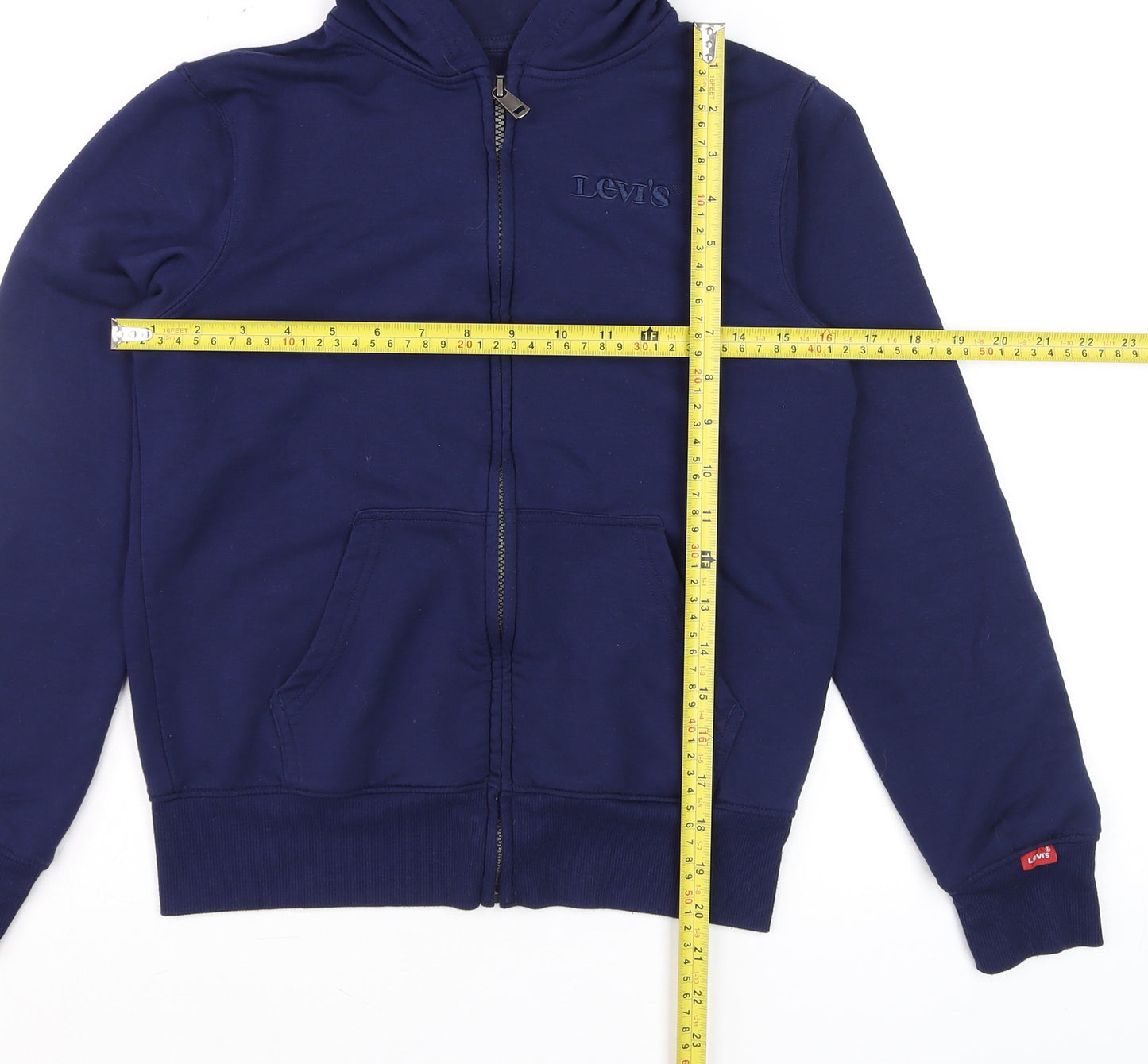 Levi's Boys Blue Full Zip Hoodie Size 12 Years Cotton Blend Casual