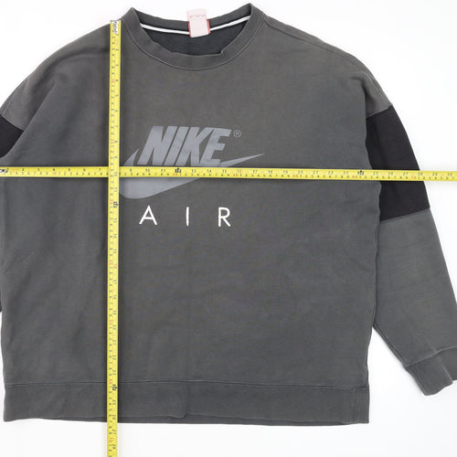Nike Men's Grey 2XL Pullover Crew Neck Logo Sweatshirt