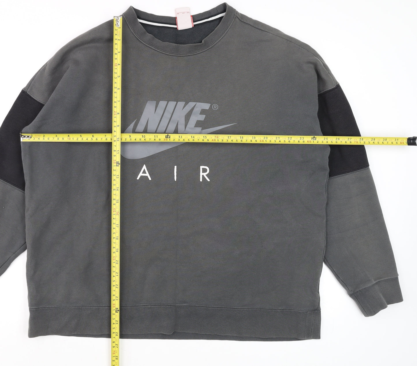 Nike Men's Grey 2XL Pullover Crew Neck Logo Sweatshirt