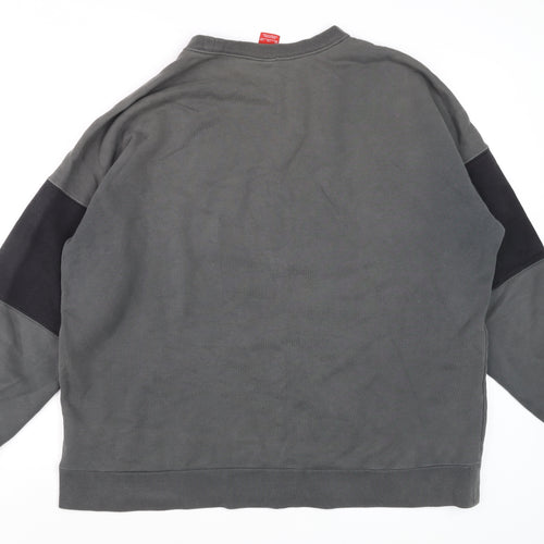 Nike Men's Grey 2XL Pullover Crew Neck Logo Sweatshirt