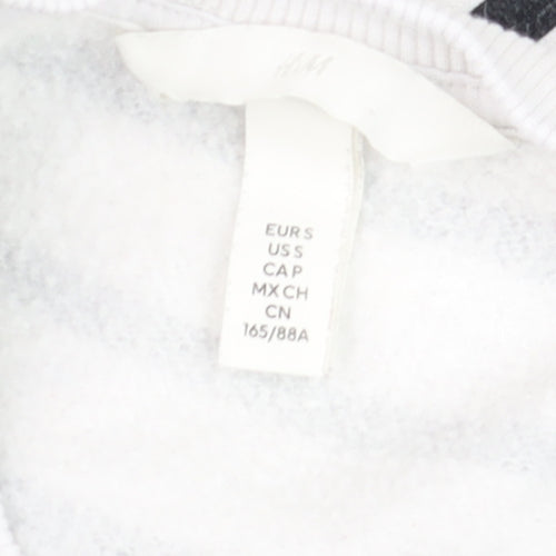 H&M Women's White Black Striped Pullover Sweatshirt Size S