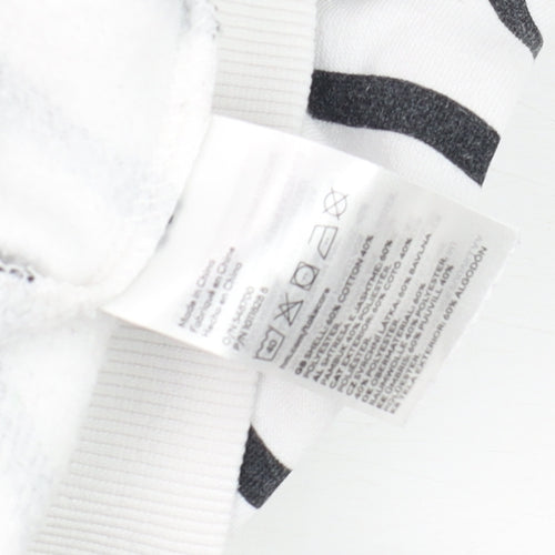 H&M Women's White Black Striped Pullover Sweatshirt Size S