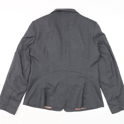 Oasis Women Grey Size 14 Classic Single Breasted Blazer