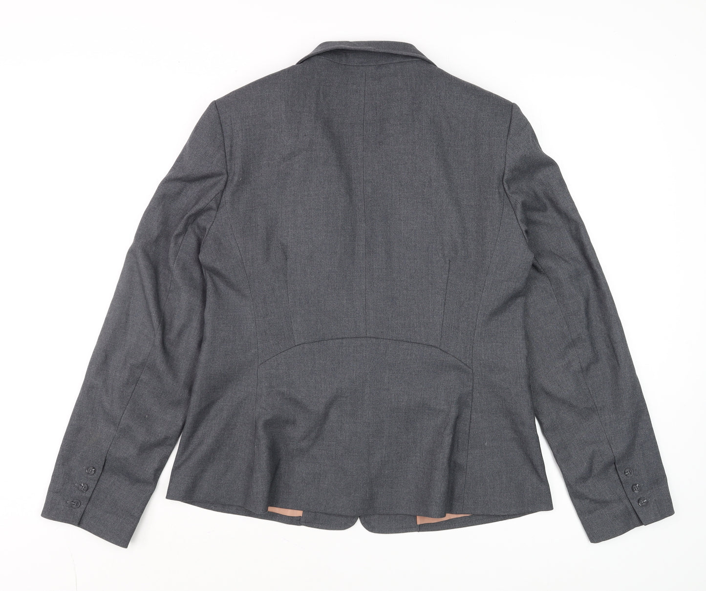 Oasis Women Grey Size 14 Classic Single Breasted Blazer