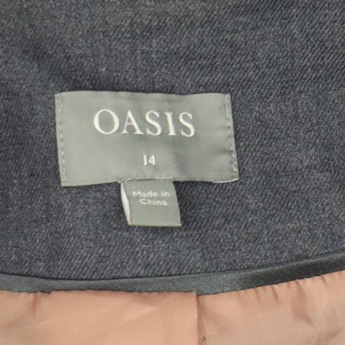 Oasis Women Grey Size 14 Classic Single Breasted Blazer