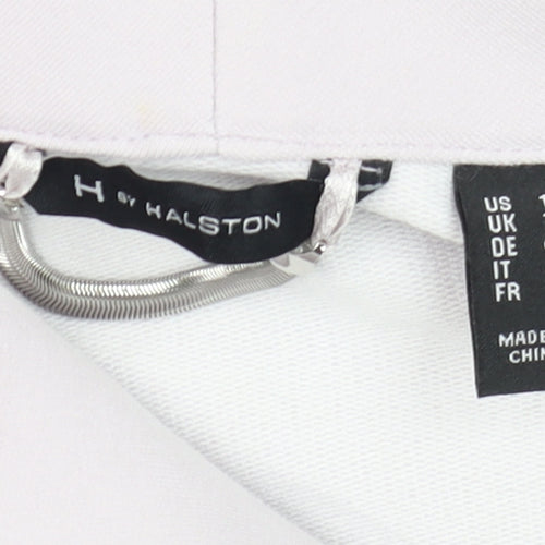H by Halston Women Ivory Biker Jacket Size 14 Collared Zip Front