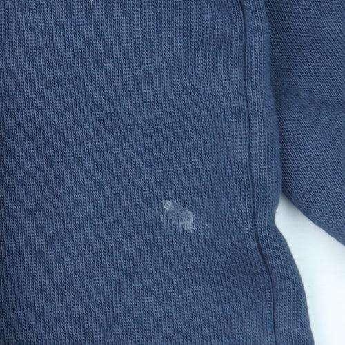 Topshop Women Navy Embellished Eastern Illinois Cotton Sweatshirt UK 10