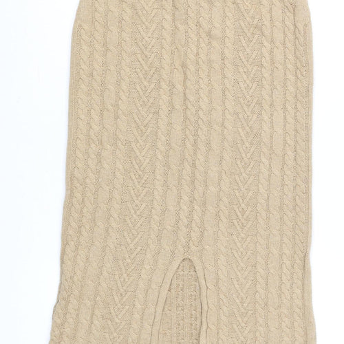 Marks and Spencer Womens Beige Knit Midi Pencil Skirt Size S