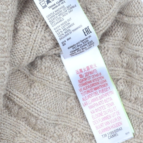 Marks and Spencer Womens Beige Knit Midi Pencil Skirt Size S