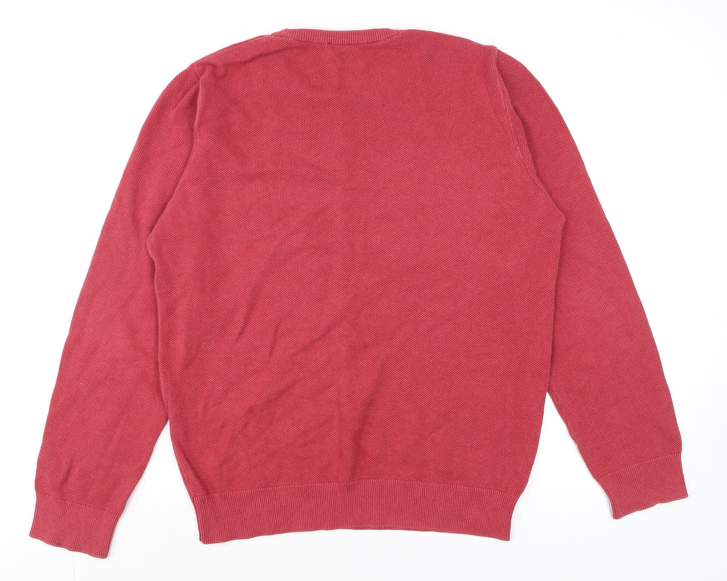 GANT Men's Red Cotton Crew Neck Pullover Jumper Size L