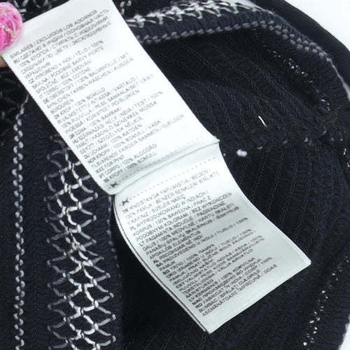 Superdry Womens Black Cropped Beaded Strappy Tank Top Size 6