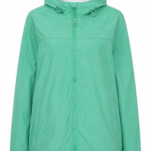 Dunnes Women Green Hooded Mid-Length Rain Coat Jacket Size 10
