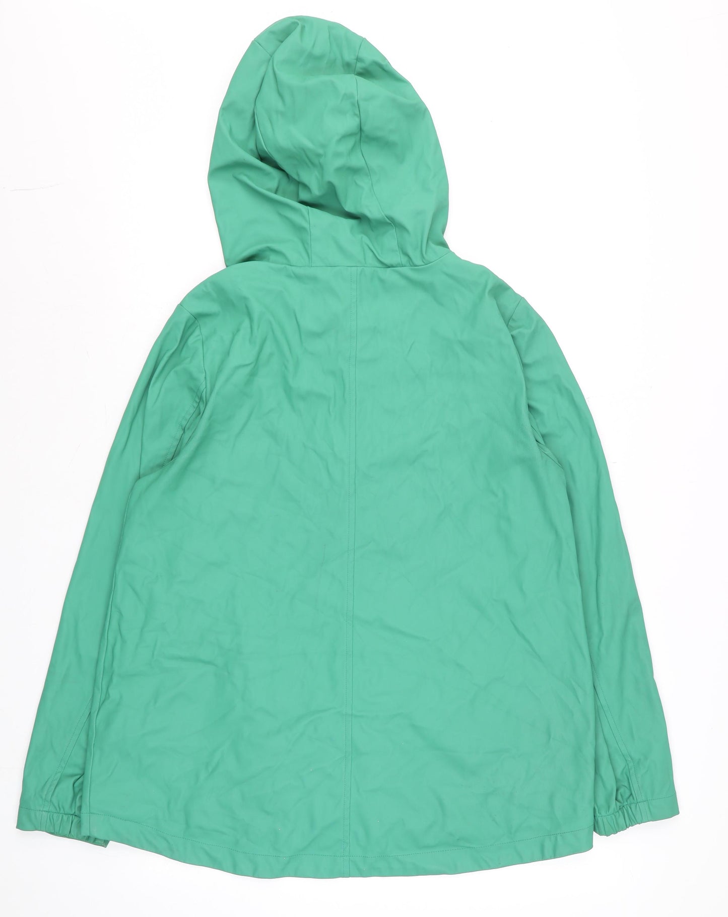 Dunnes Women Green Hooded Mid-Length Rain Coat Jacket Size 10