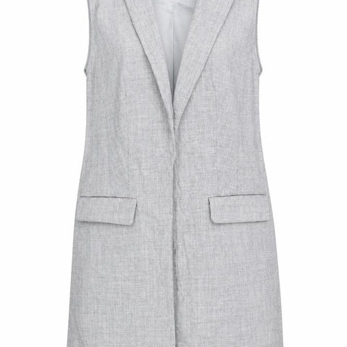 New Look Women Grey Sleeveless Tunic Blouse UK 10 Classic Lined