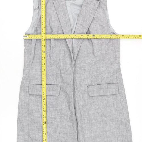 New Look Women Grey Sleeveless Tunic Blouse UK 10 Classic Lined