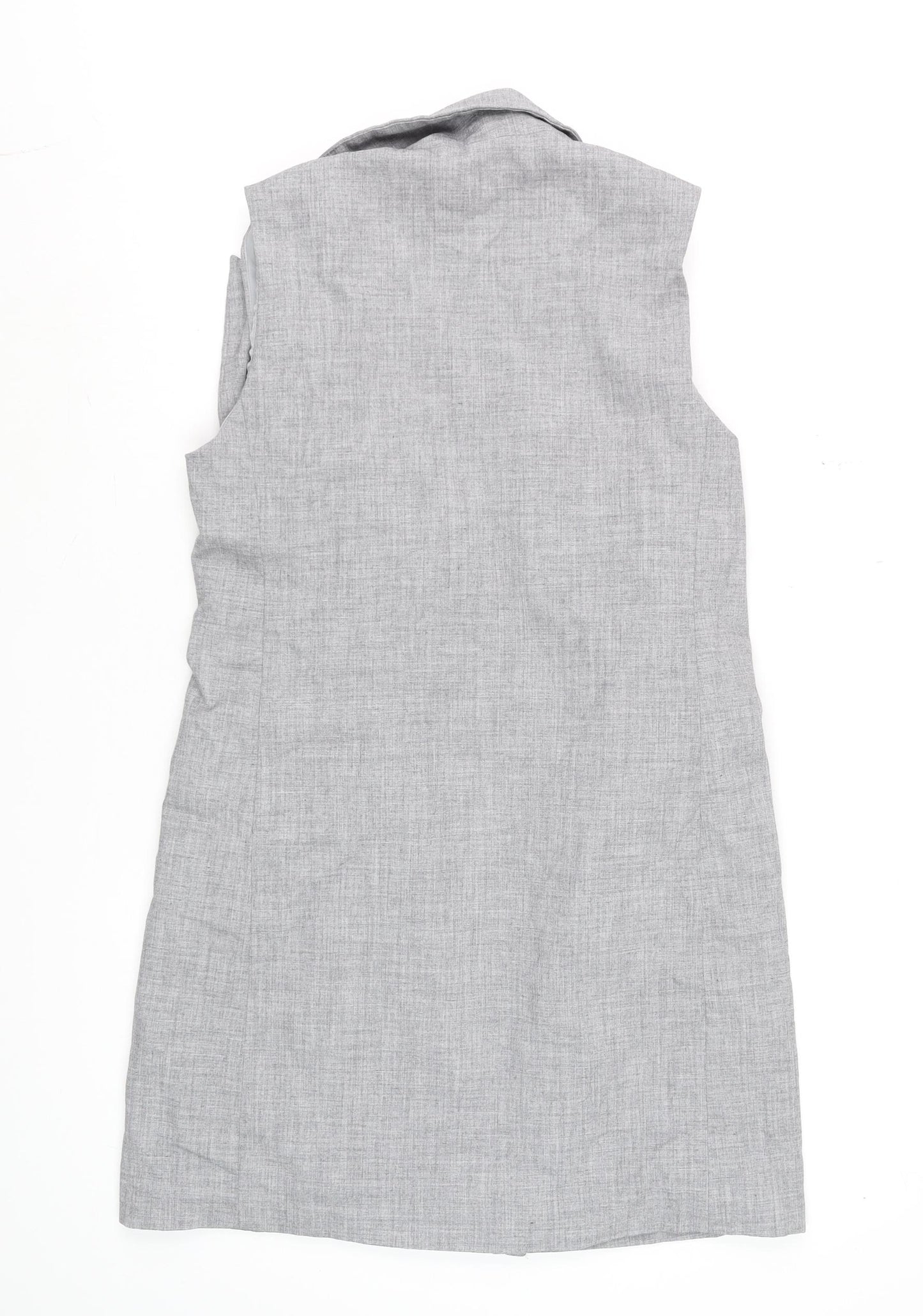 New Look Women Grey Sleeveless Tunic Blouse UK 10 Classic Lined