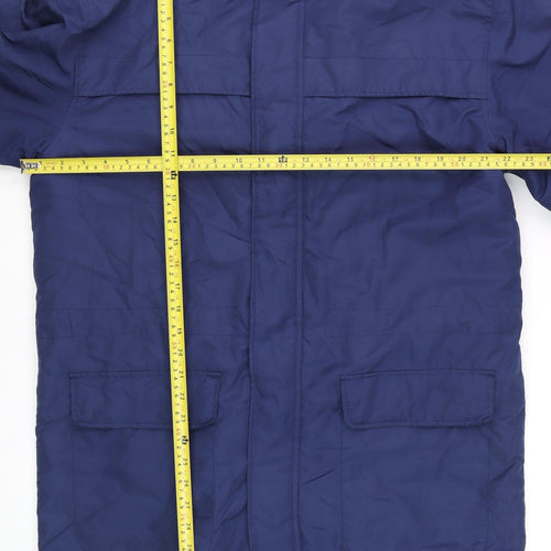 Cotton Traders Men's Blue Waterproof Parka Coat M Long Windproof Jacket