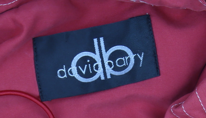 David Barry Women’s Red Hooded Waterproof Mid-Length Rain Coat Size 16