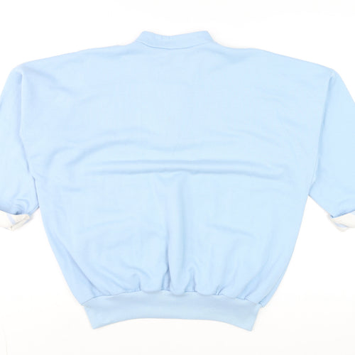 Lyle & Scott Women's Blue Relaxed Fit 3/4 Sleeve Zip Top M