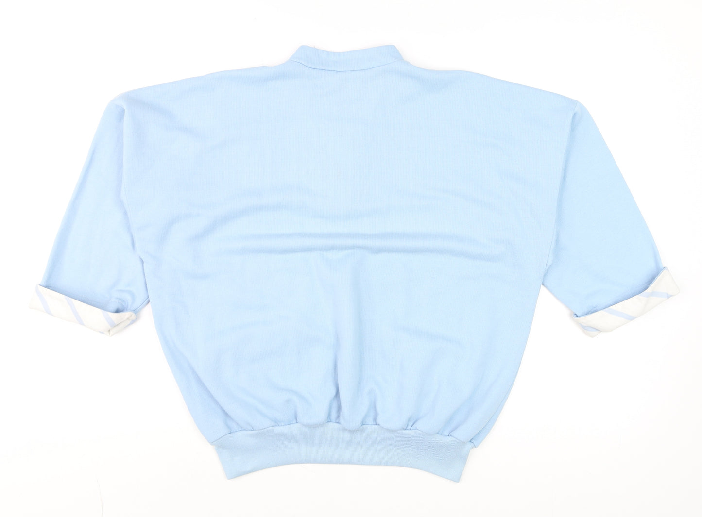 Lyle & Scott Women's Blue Relaxed Fit 3/4 Sleeve Zip Top M