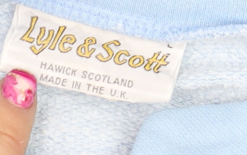 Lyle & Scott Women's Blue Relaxed Fit 3/4 Sleeve Zip Top M