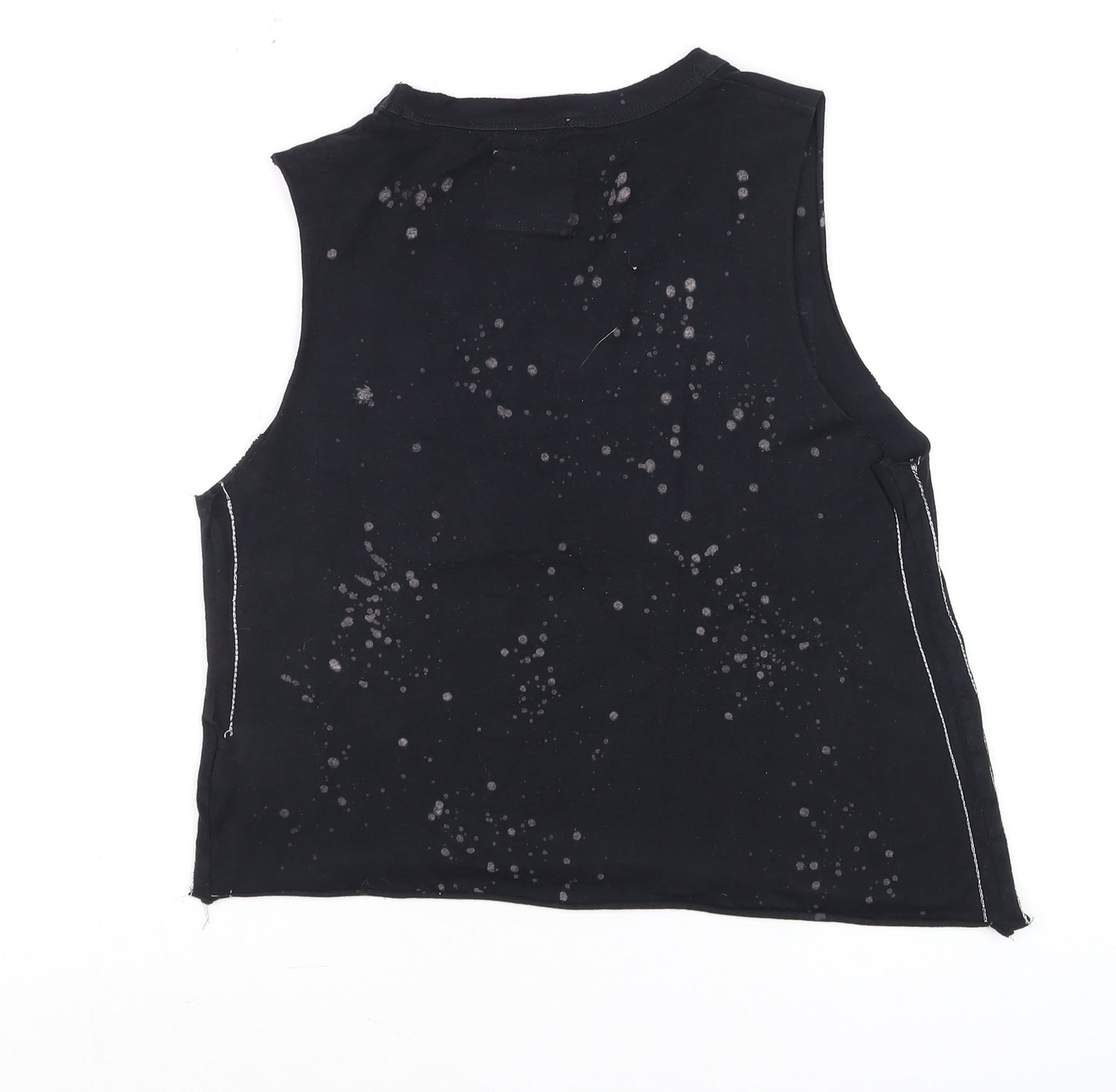 Superdry Womens Black XS Cropped Tank Top 1979 Tour Graphic